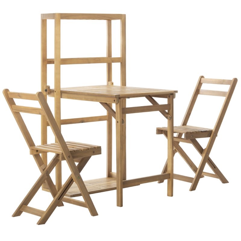 Safavieh Griffen 3 Piece Patio Dining Set in Natural