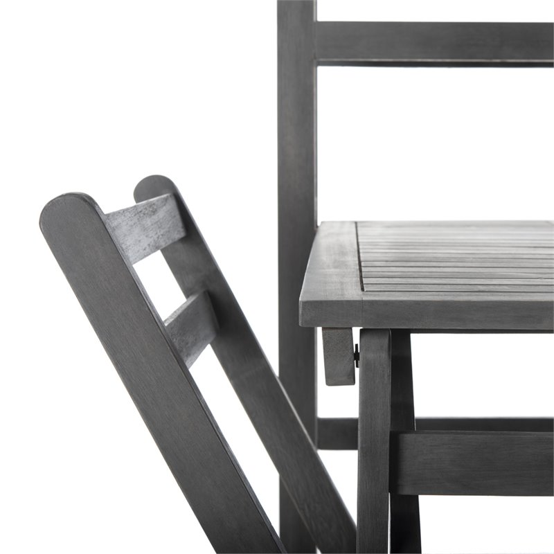 Safavieh Griffen 3 Piece Patio Dining Cabinet Set in Ash