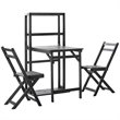 Safavieh Griffen 3 Piece Patio Dining Cabinet Set in Ash