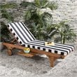 Safavieh Newport Mobile Patio Chaise Lounge in Black and White