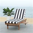 Safavieh Newport Mobile Patio Chaise Lounge in Black and White