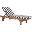 Safavieh Newport Mobile Patio Chaise Lounge in Black and White