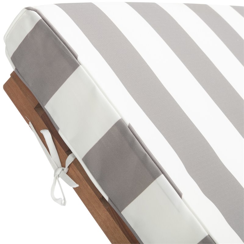 Safavieh Newport Mobile Patio Chaise Lounge in Gray and White