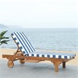 Safavieh Newport Mobile Patio Chaise Lounge in Navy and White