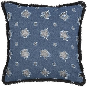 Safavieh Tosh 16&quot x 16&quot Throw Pillow in Navy and Black