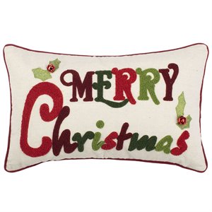 Safavieh Jingles Christmas 12&quot x 20&quot Throw Pillow in Green and Red