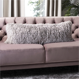 Safavieh 12&quot x 20&quot Shag Throw Pillow in Metallic Silver