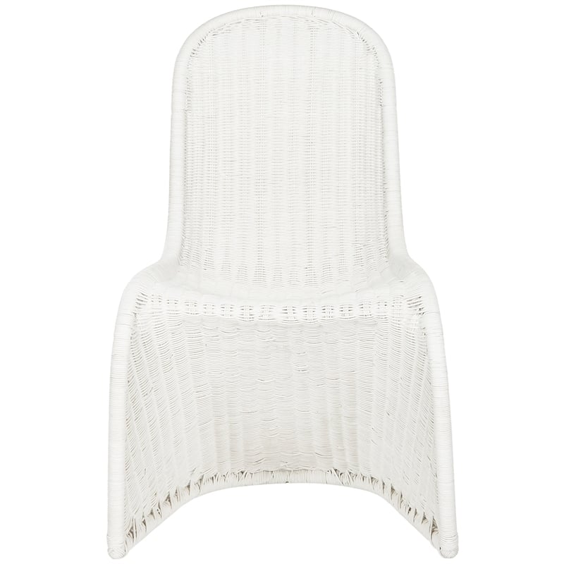 Safavieh Tana Wicker Dining Side Chair in White (Set of 2)