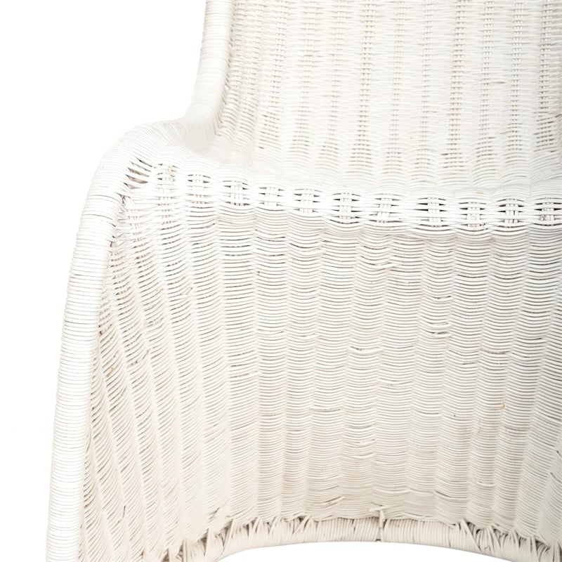 Safavieh Tana Wicker Dining Side Chair in White (Set of 2)