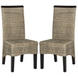 Safavieh Ilya Wicker Dining Side Chair in Brown (Set of 2)