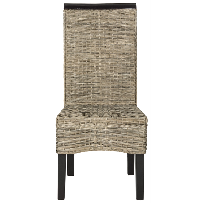 Safavieh Ilya Wicker Dining Side Chair in Brown (Set of 2)