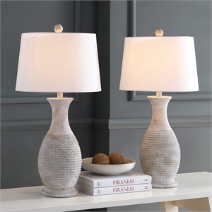 Safavieh Bentlee Table Lamp in Gray and Off White (Set of 2)