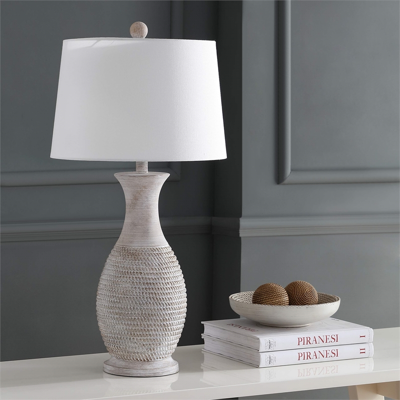 Safavieh Bentlee Table Lamp in Gray and Off White (Set of 2)