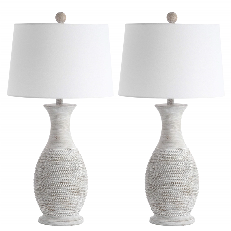 Safavieh Bentlee Table Lamp in Gray and Off White (Set of 2)