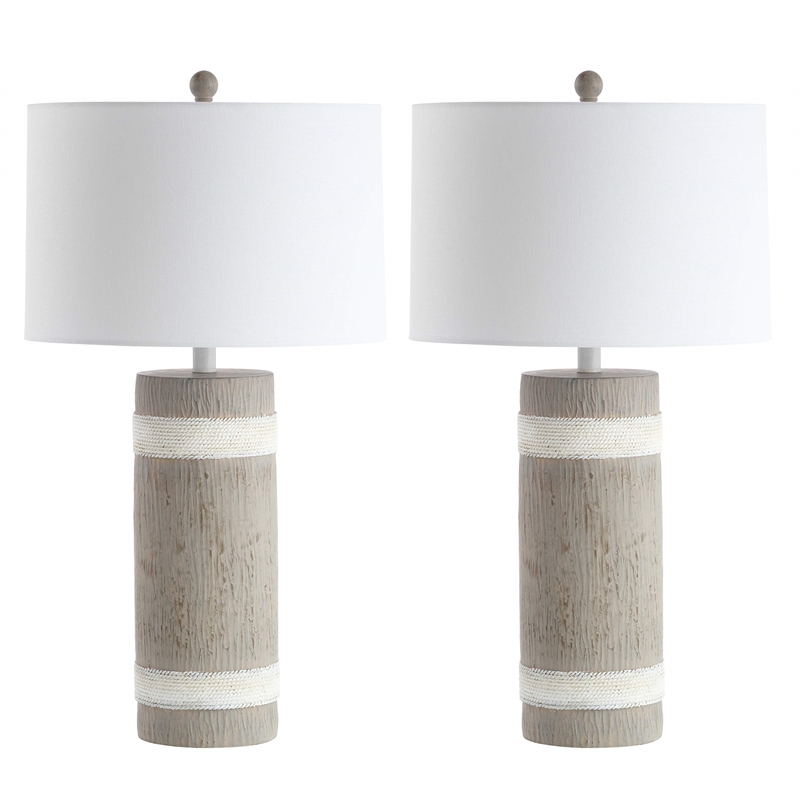 Safavieh Brixton Table Lamp in Brown and White (Set of 2)
