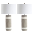 Safavieh Brixton Table Lamp in Brown and White (Set of 2)