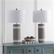 Safavieh Brixton Table Lamp in Brown and White (Set of 2)