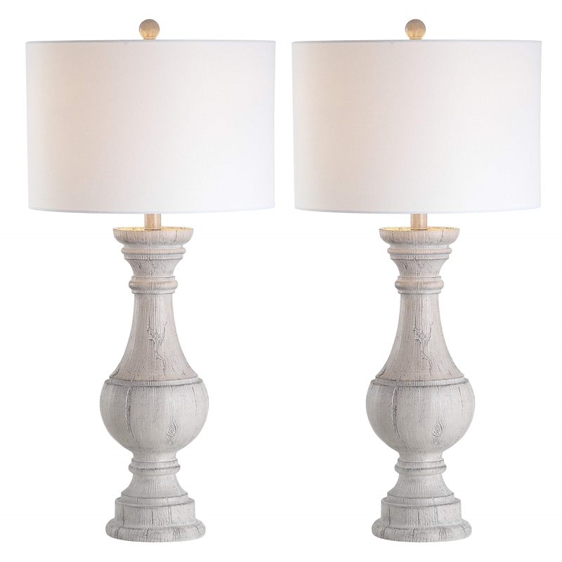 Safavieh Savion Table Lamp in White Wash (Set of 2)