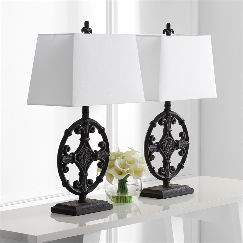 Safavieh Waylon Table Lamp in Off White and Black (Set of 2)