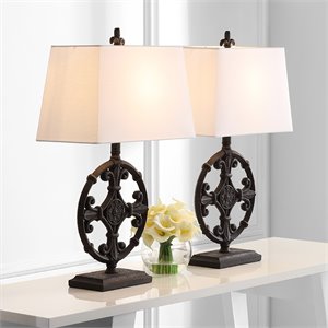 Safavieh Waylon Table Lamp in Off White and Black (Set of 2)