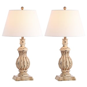 Safavieh Tanner Table Lamp in Brown and Off White (Set of 2)