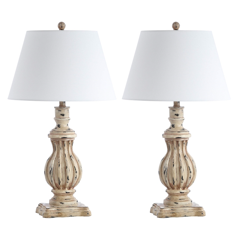 Safavieh Tanner Table Lamp in Brown and Off White (Set of 2)