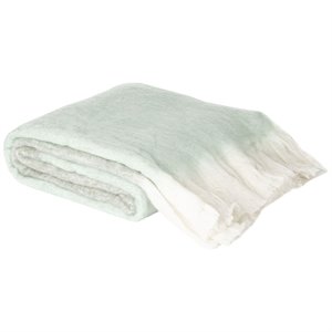 Safavieh 58&quot Wool Throw Blanket in Gray and Aqua