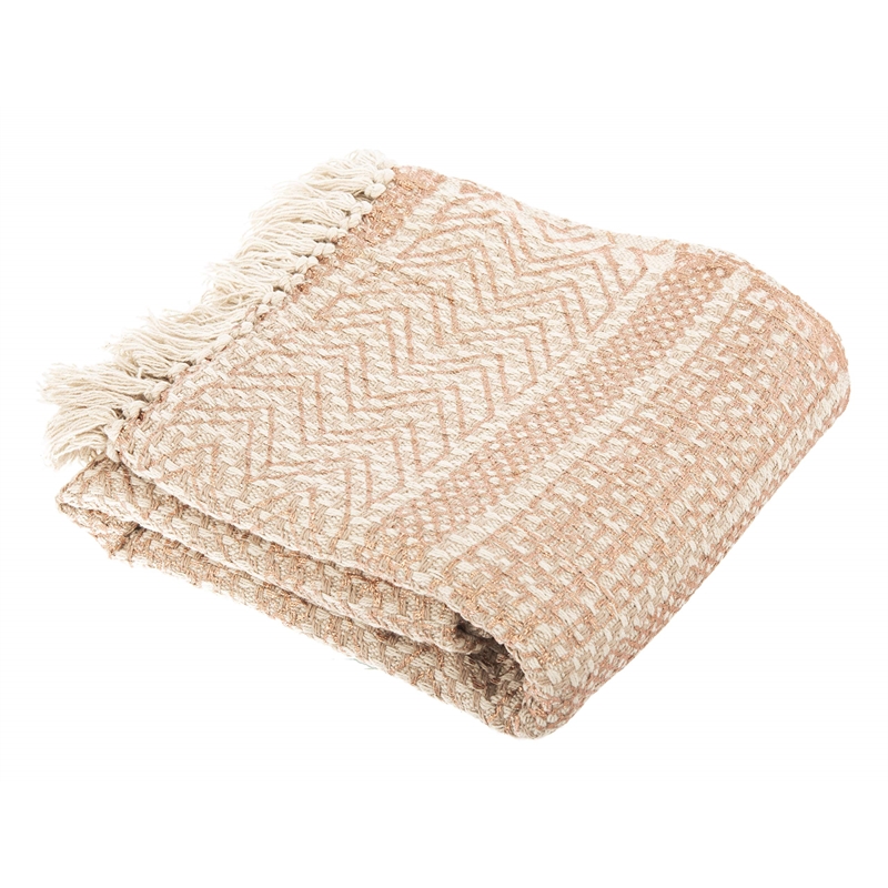 Safavieh Becks Throw Blanket in Copper and Beige