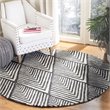 Safavieh Micro-Loop 5' Round Hand Tufted Wool Rug in Charcoal