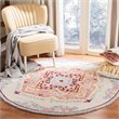 Safavieh Micro-Loop 5' Round Hand Tufted Wool Rug in Beige and Orange