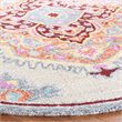 Safavieh Micro-Loop 5' Round Hand Tufted Wool Rug in Beige and Orange