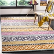 Safavieh Micro-Loop 5' Square Hand Tufted Wool Rug in Ivory and Rust