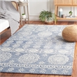 Safavieh Micro-Loop 5' Square Hand Tufted Wool Rug in Blue and Ivory