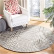 Safavieh Micro-Loop 5' Round Hand Tufted Wool Rug in Dark Gray