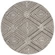 Safavieh Micro-Loop 5' Round Hand Tufted Wool Rug in Dark Gray