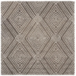 Safavieh Micro-Loop 5' Square Hand Tufted Wool Rug in Dark Gray