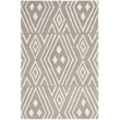 Safavieh Micro-Loop 4' x 6' Hand Tufted Wool Rug in Gray and Ivory