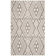 Safavieh Micro-Loop 5' x 8' Hand Tufted Wool Rug in Gray and Ivory