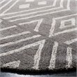 Safavieh Micro-Loop 5' Round Hand Tufted Wool Rug in Gray and Ivory