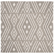 Safavieh Micro-Loop 5' Square Hand Tufted Wool Rug in Gray and Ivory