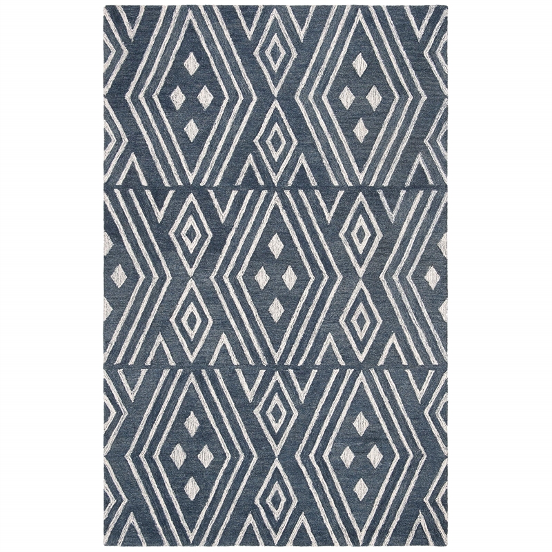 Safavieh Micro-Loop 8' x 10' Hand Tufted Wool Rug in Gray and Ivory