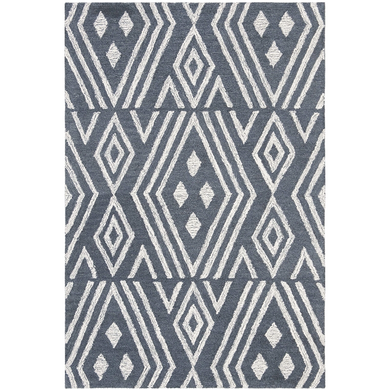 Safavieh Micro-Loop 4' x 6' Hand Tufted Wool Rug in Blue