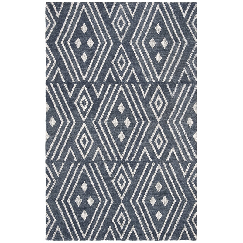 Safavieh Micro-Loop 5' x 8' Hand Tufted Wool Rug in Blue