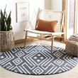 Safavieh Micro-Loop 5' Round Hand Tufted Wool Rug in Blue