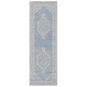 Safavieh Micro-Loop 2'3&quot x 7' Hand Tufted Wool Runner Rug in Gray