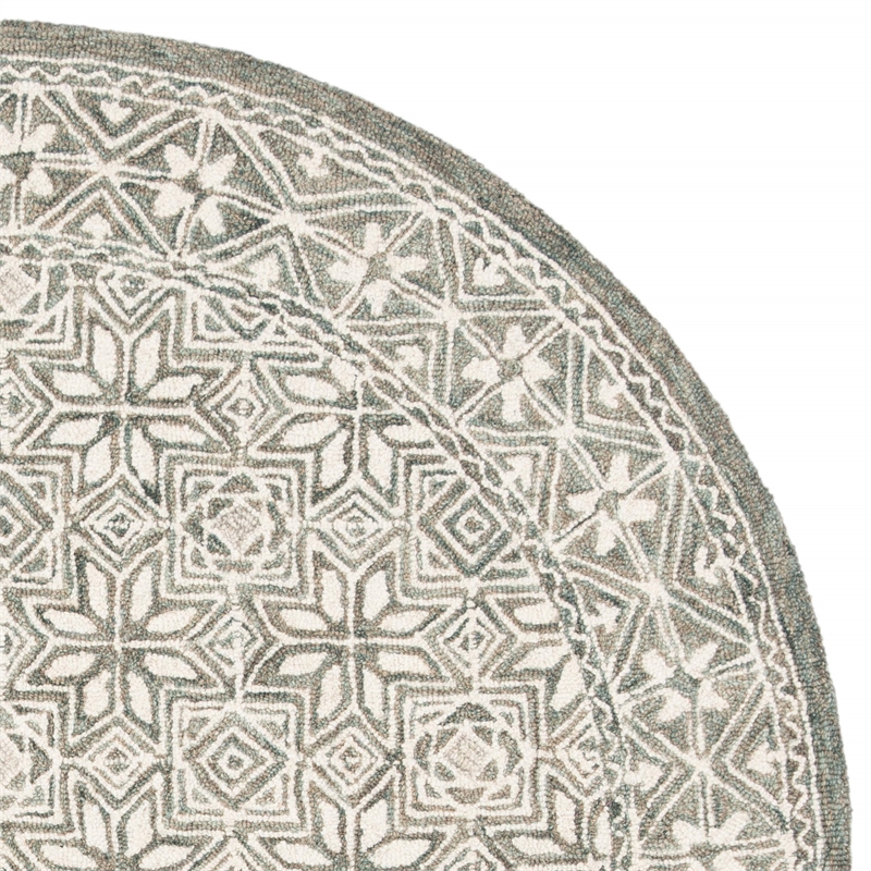 Safavieh Micro-Loop 5' x 8' Hand Tufted Wool Rug in Silver and Ivory
