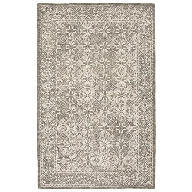 Safavieh Micro-Loop 4' x 6' Hand Tufted Wool Rug in Blue and Ivory