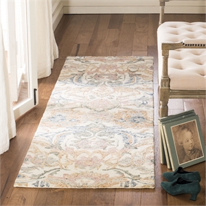 Safavieh Micro-Loop 2'3&quot x 7' Hand Tufted Wool Runner Rug in Ivory