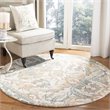 Safavieh Micro-Loop 5' Round Hand Tufted Wool Rug in Ivory and Blue