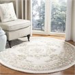 Safavieh Micro-Loop 5' Round Hand Tufted Wool Rug in Ivory and Fuchsia
